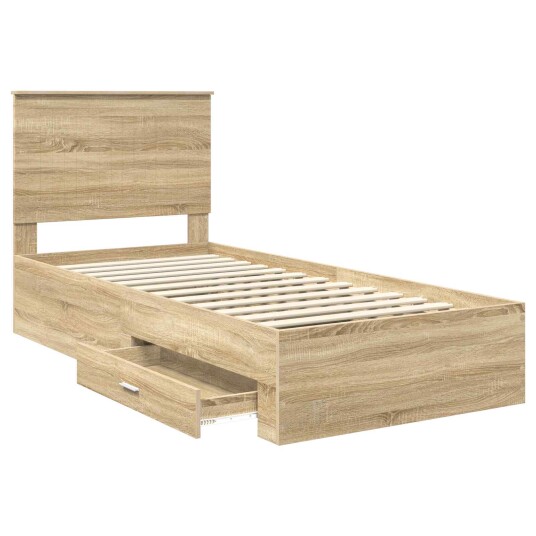 Sengestamme med skuff Sonoma eik 90 x 190 cm Konstruert tre