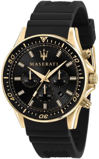 Maserati Herreklokke R8871640001 Sfida Sort/Gummi Ø44 mm