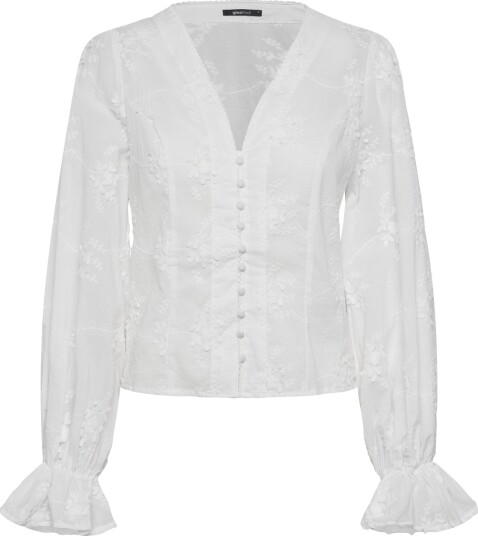 Gina Tricot 3D Flower Top White XS Gina Tricot 3D Flower Top White XS