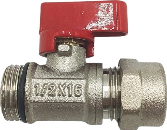 Hydroland Z.Kul.Pex.Cz Kuleventil Med Mini Preskobling Mini Pex 1/2Gzx16x1/2" Rød // Px Zkw Mini Pex C