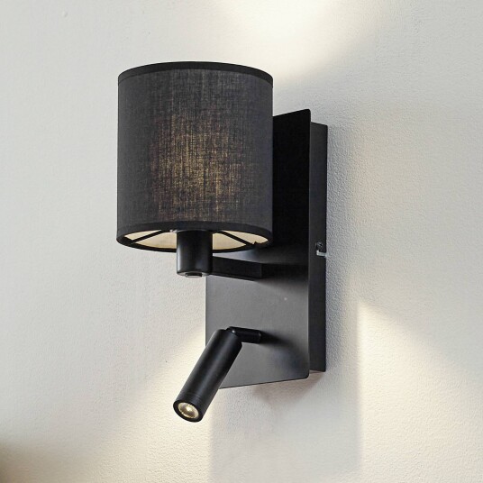 Lindby vegglampe Aiden 30 cm svart LED leselampe E14 Lindby vegglampe Aiden 30 cm svart LED leselampe E14