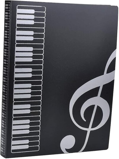 Musikkmappe A4 Størrelse Notermappe Papirdokumenter Musikktema 40 Lommer Oppbevaringsmappe