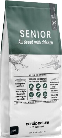 Nordic Nature Senior All Breed Tørrfôr med Kylling 12 kg