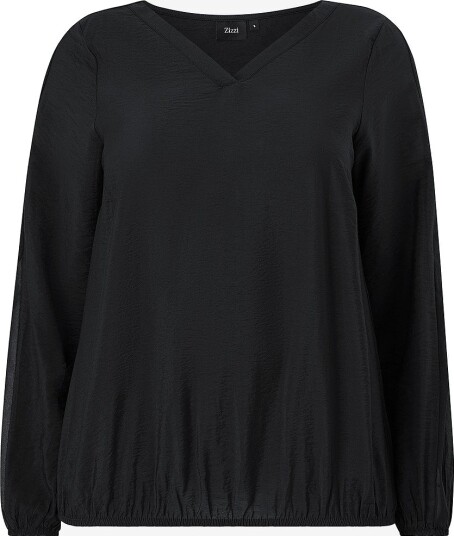 Zizzi Bluse Caerika L/S Shirt Svart