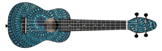 Ortega Guitars Ortega K2ss-Bkc Keiki Soprano Ukulele Sett, Super Scale, Blå Kaleidoscope
