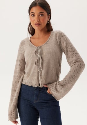BUBBLEROOM Tie Cardigan Beige L