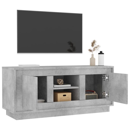 vidaXL TV-benk betonggrå 102x35x45 cm konstruert tre