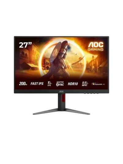 AOC 27G4HA 27" Gaming-skjerm med Fast IPS og 200 Hz, Sort/Rød AOC 27G4HA 27" Gaming-skjerm med Fast IPS og 200 Hz, Sort/Rød