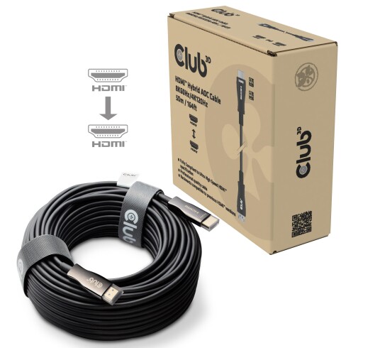 Club 3D HDMI-Kabel A -> A 2.1 aktiv opt. 8K60Hz UHD 50 Meter retail Club 3D HDMI-Kabel A -> A 2.1 aktiv opt. 8K60Hz UHD 50 Meter retail