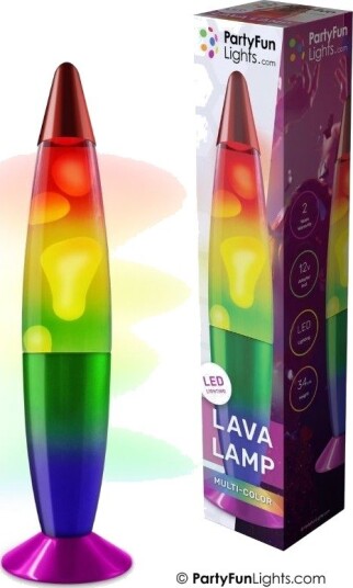 Partyfun Lights Lavalampe Med Regnbuefarger 34cm