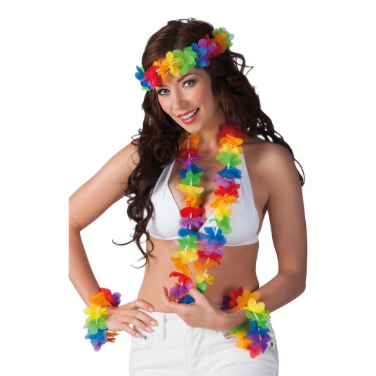 Boland Party Partners Hawaiisett Regnbuefarget Boland Party Partners Hawaiisett Regnbuefarget