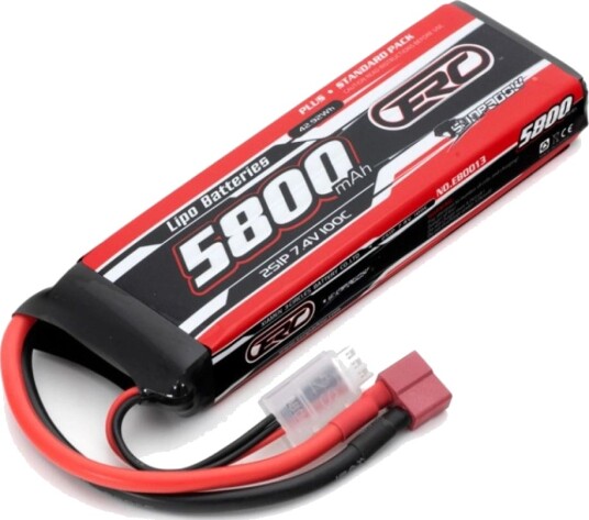 Li-Po batteri 2S 7,4V 5800mAh 100C T-kontakt Li-Po batteri 2S 7,4V 5800mAh 100C T-kontakt