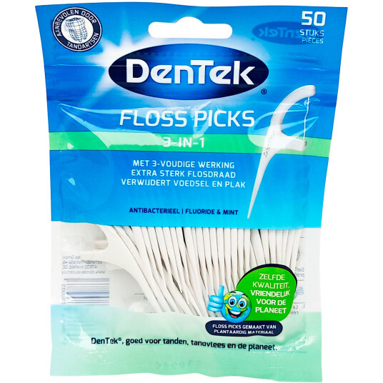 DENTEK Eco Tripple Clean Floss Picks Tanntrådbøyler 50 stk.