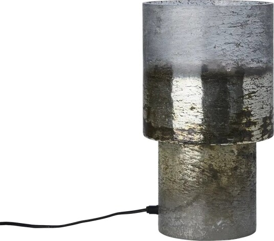 Affari of Sweden Bordlampe i glass Eldor Sølv H35 cm