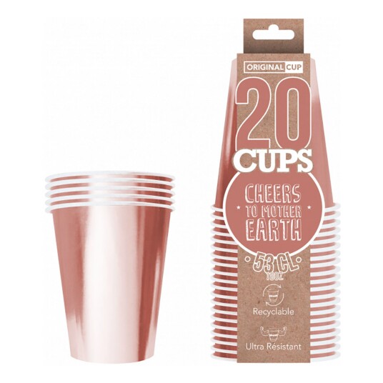 Original Cup Partykopper Papp Roségull 20-pakning Original Cup Partykopper Papp Roségull 20-pakning