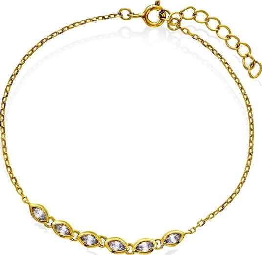Pan Jewelry Dazzle armbånd i 925 forgylt sølv med zirkonia