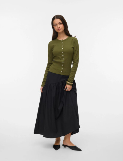 Vero Moda Vmtina Hw 7/8 Skirt Wvn Ga Black XS