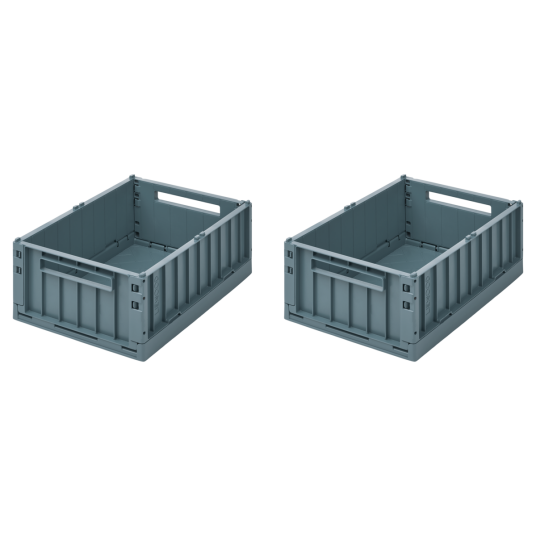 Liewood Weston Oppbevaringsboks M 2 Pakning Blue One Size Liewood Weston Oppbevaringsboks M 2 Pakning Blue One Size