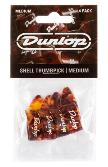 Dunlop Shell Plastic Thumbpicks Med Pack of 4