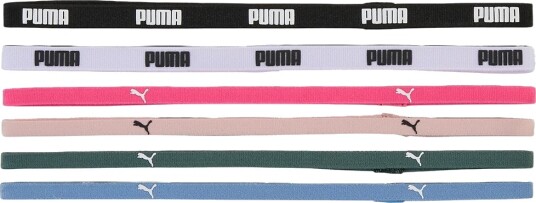 Puma Hårbånd 6 pack Tåkete Rosa Puma OneSize Hårpynt Armygrønn Blå Hvit Lyseblå Svart