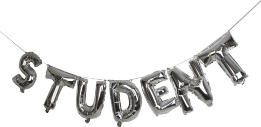 Ballongkungen Ballonggirlander Student Sølv Metallic BF018