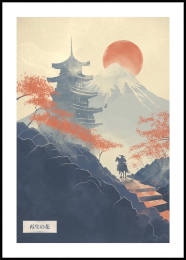 Samurai Pagoda Path Plakat / 100x150