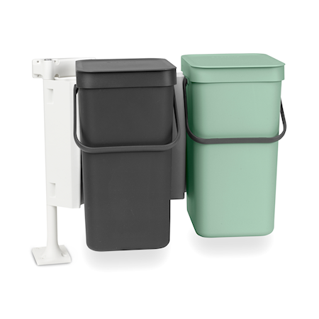 Innebygget system Sort & Go 2x12L, mørkegrå og Jade Green