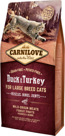 Carnilove Kattemat for Store Raser And & Kalkun 2 kg Kornfritt Tørrfôr