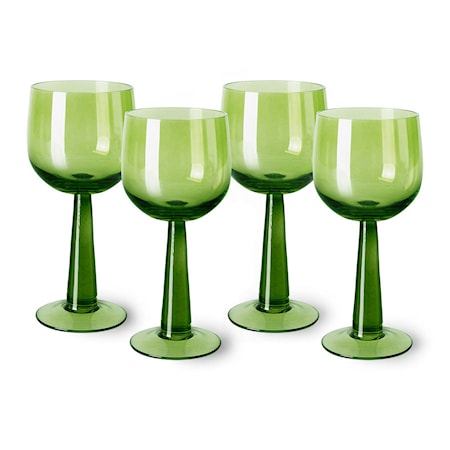Emeralds vinglass h?ye 4-pakning 20 cl glass gr?nn Emeralds vinglass h?ye 4-pakning 20 cl glass gr?nn