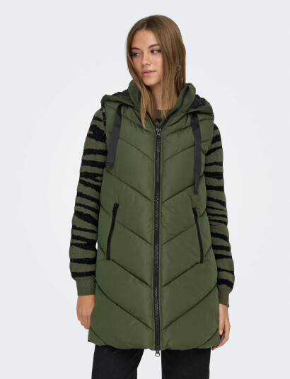 JDY Jdyskylar Life Hood Waistcoat Otw Noos - Khaki green - M