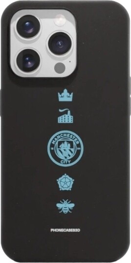Phonecases3D iPhone 15 Pro Man City komposterbart deksel, svart