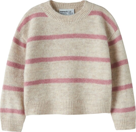 Name It Collegegenser Strikk NmfOlenska Peyote Melange/Lil Name It 3 år (98) Collegegenser Beige Rosa
