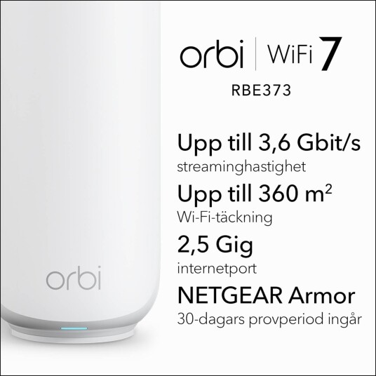 Netgear Orbi 370 Series Dual Band WiFi 7 Mesh 3 Pack RBE373 100EUS Netgear Orbi 370 Series Dual Band WiFi 7 Mesh 3 Pack RBE373 100EUS