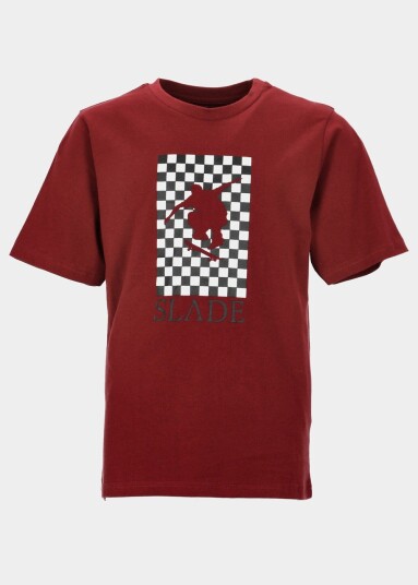 Slade Check Tee Jr Burgundy 100 T-Shirts