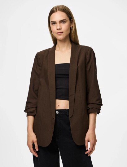 Pieces Pcbosella 3/4 Blazer Noos Bc Brown S Pieces Pcbosella 3/4 Blazer Noos Bc Brown S