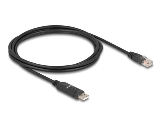 Delock-Adapter Usb 2.0 Type-A Hann Til 1 X Seriell Rs-232 Rj45 Hann 1,8 M Svart