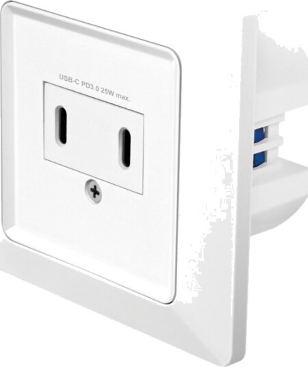 LogiLink Vegguttag Med 2xUSB c PD 25w LogiLink Vegguttag Med 2xUSB c PD 25w