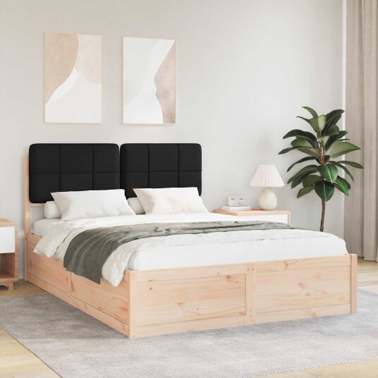 Sengeramme med Polstret Hodegjerde Svart 150 x 200 cm Sengeramme med Polstret Hodegjerde Svart 150 x 200 cm