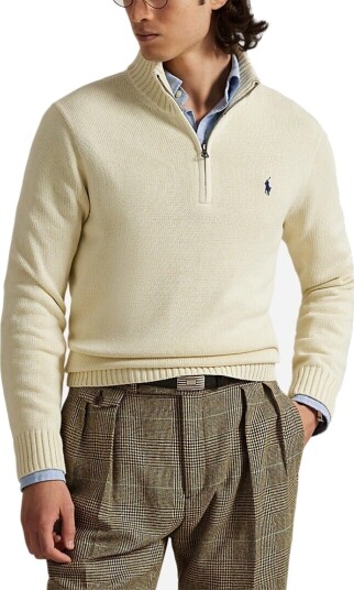 Ralph Lauren Polo Ralph Lauren Cotton Pullover Half Zip Andover Cream