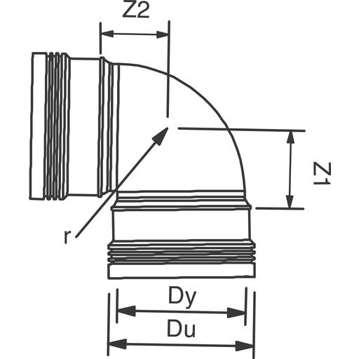 Wavin Wafix Plus 32 mm 88,5° Bend Avløp Hvit PP