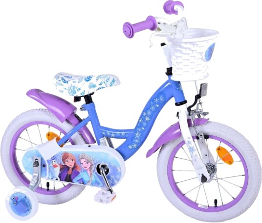 Disney Frozen 2 Barnesykkel 14" Med Avtakbare Støttehjul Blå/Lilla