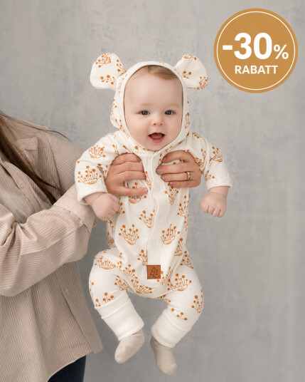 Zzzforkids HELDRESS POLLENS ON ECRU EARED JUMPSUIT 98cm (2 3år)