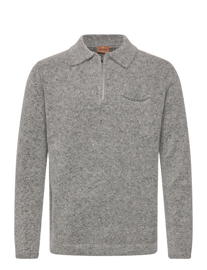 Mos Mosh Gallery Mmgryan Soft Zip Polo Pullover Grey L Mos Mosh Gallery Mmgryan Soft Zip Polo Pullover Grey L