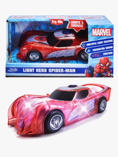 Marvel Spiderman Light Hero lekebil med lyd og lys 15 cm