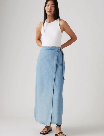 Levi"s® Column Wrap Skirt Wrapped In B - Blue - XS