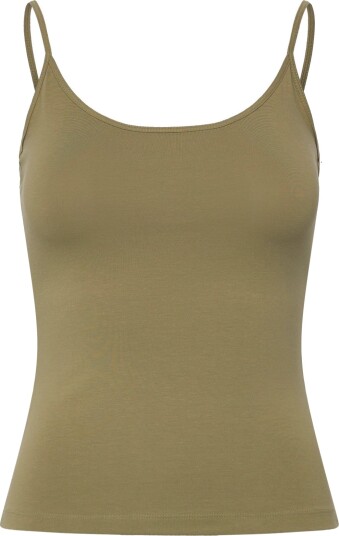 Weekday Fitted Strappy Scoop Neck Singlet   Khaki green   XXS