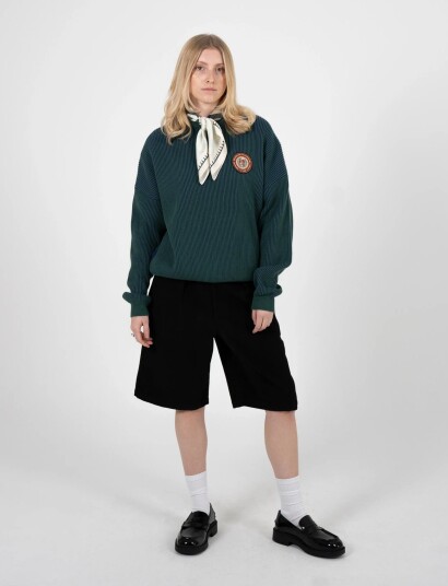 Prohibited Cutoff Knit Sweater Green Green XXL Prohibited Cutoff Knit Sweater Green Green XXL