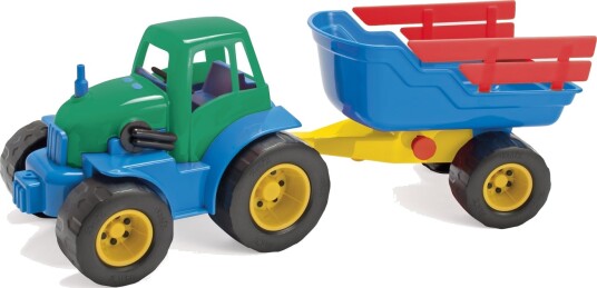 Dantoy Classic Recycled Tractor W/ Trailer Plastic Wheel Blue 41x15x16.5 cm Dantoy Classic Recycled Tractor W/ Trailer Plastic Wheel Blue 41x15x16.5 cm