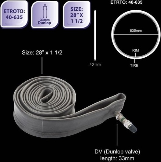 Sykkelslange 28X1 1/2 Dv!