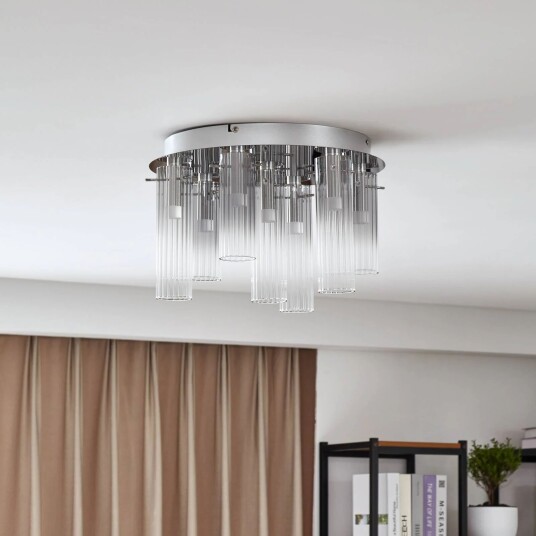 Lucande Korvitha LED-taklampe glasskjerm 7 lysk Lucande Korvitha LED-taklampe glasskjerm 7 lysk
